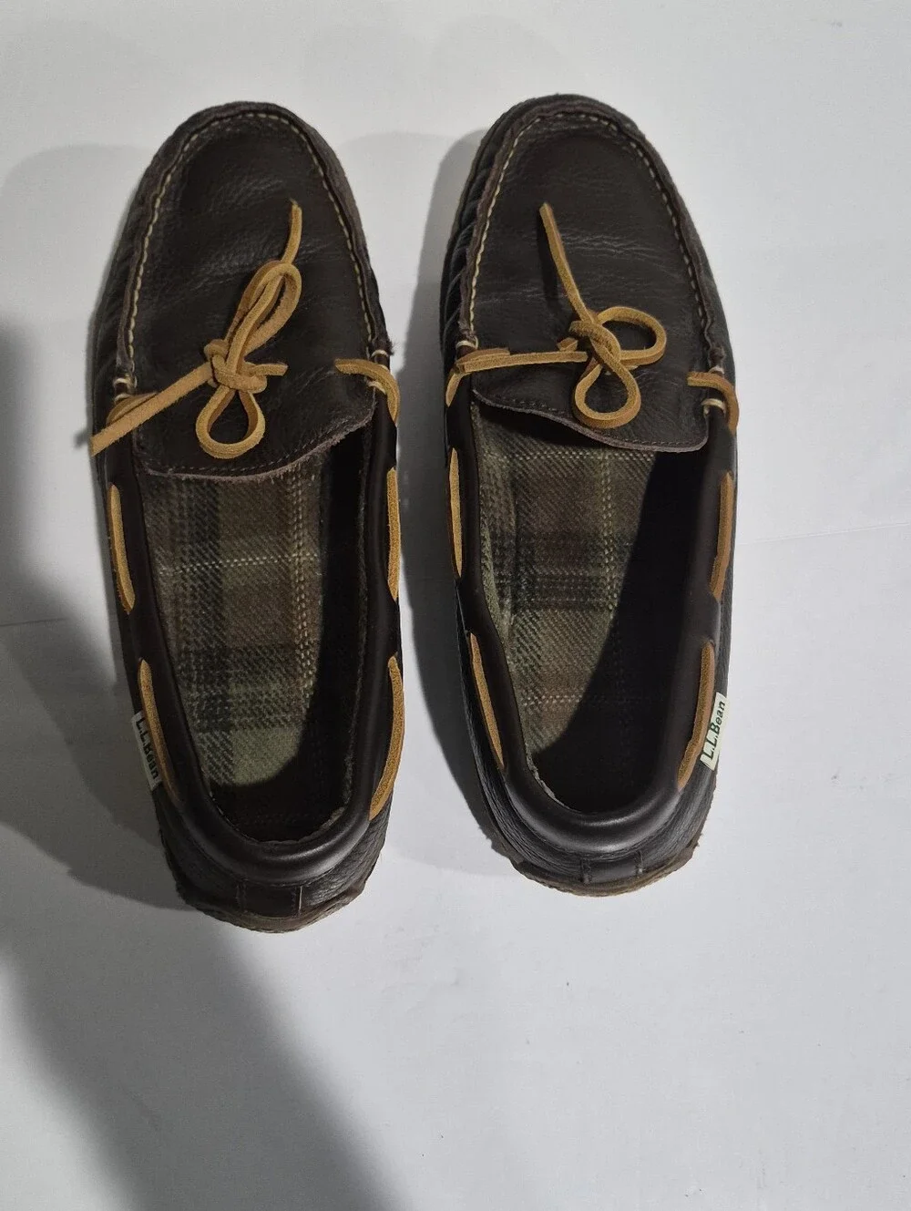 L.L. Bean Men’s Brown Leather Moccasin Driving Loafers Size 11